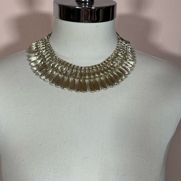 Lisner Vintage 1940 50 Art deco Gold Thick wide Heavy Cleopatra choker Necklace - Picture 5 of 16